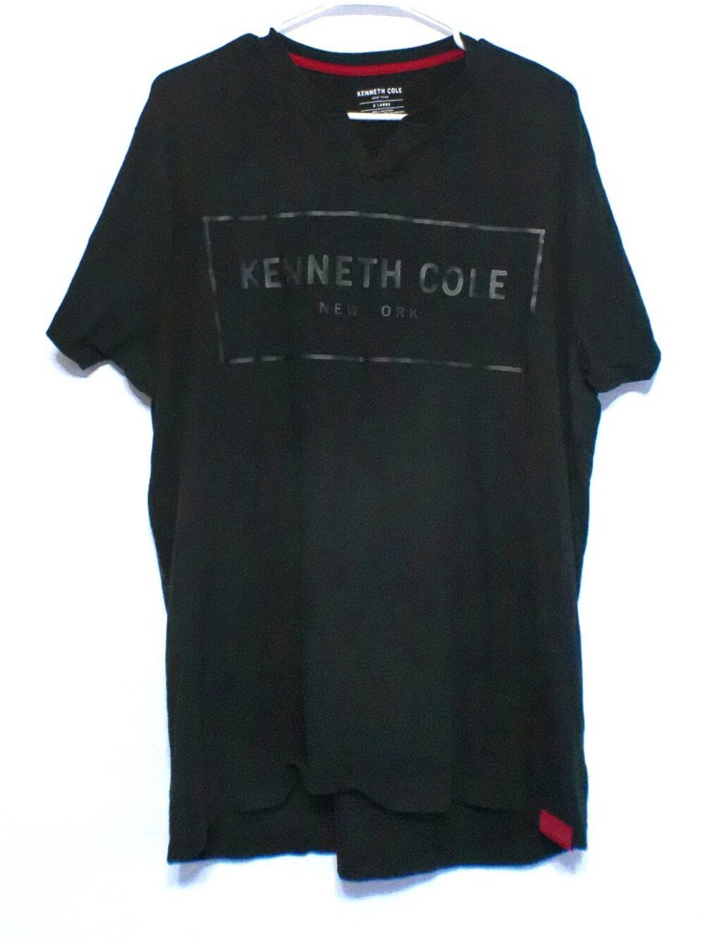 Kenneth Cole New York Men’s XL Black Logo T-Shirt Minimalist Stretch Casual Tee